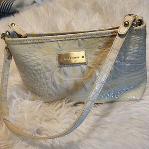 Brahmin Yellow and Cream Embossed Clutch